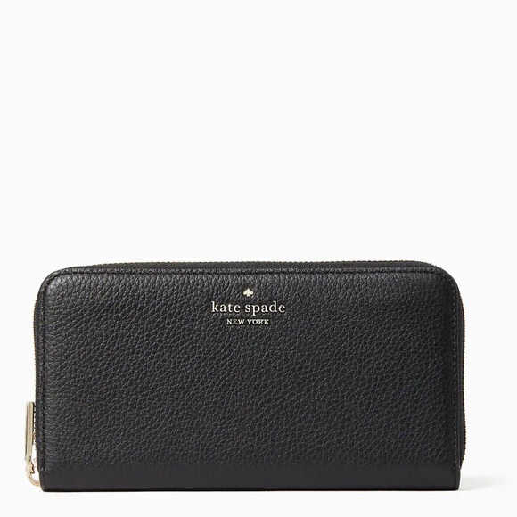 Kate Spade Black Leather Zipper Wallet - Picture 1 of 6